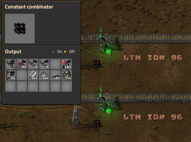 Constant combinator for both station are the same